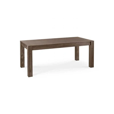 China fábrica suministro de alta calidad Turín Roble oscuro de madera grande Mesa de comedor extensible Sala de estar y mesa de restaurante clásicas