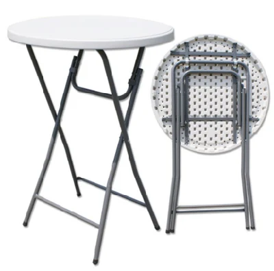  High Top Fiesta cóctel plástico Blanco plegable Mesa redonda para Venta