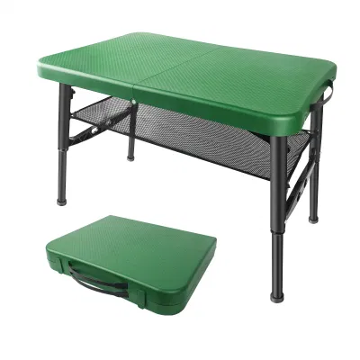  Verde estable ajustable en altura ajustable en altura Limpieza de la Mesa de Camping plegable pequeña