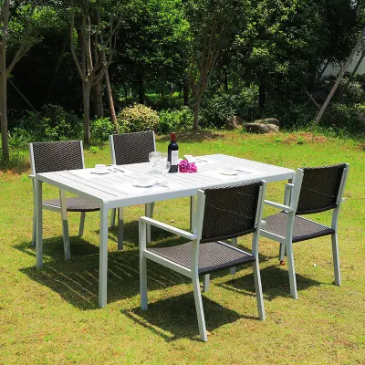 3 PCS Juego de Muebles de Patio al Aire Libre con Mesa de Café para Patio y Bistró