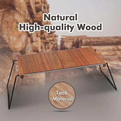 Barbacoa portátil IGT Camping Mesa de camping de madera plegable