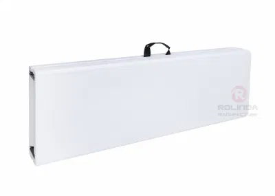  Rectangular Blanco material plástico Soporte Metal Mesa plegable 183cm