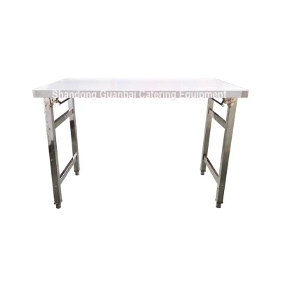  mesa plegable de acero inoxidable portátil pequeña mesa de comedor para hotel y restaurante