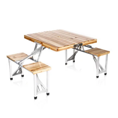 Mesa de picnic portátil de madera pequeña Mesas de camping plegables