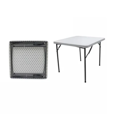  Plástico blanco plegable portátil durable Square Camping Party Picnic Boda Hotel HDPE Tarjeta de plástico Mesa