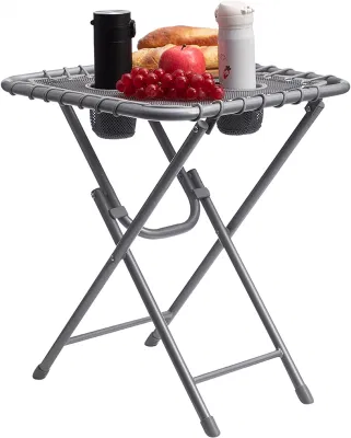 Woqi Mesa plegable de camping pequeña, plegable de viajes Picnic mesa cuadrada