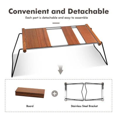 Barbacoa portátil IGT Camping Mesa de camping de madera plegable