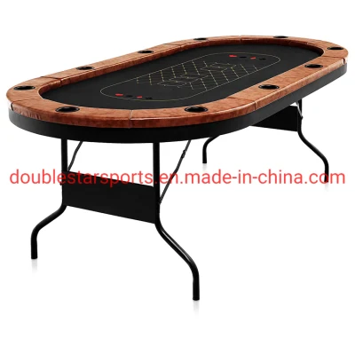  Plegable y portátil 10 jugadores de Casino Poker Mesa de Juego con rampa acolchada