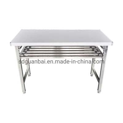  Banco portátil de la mesa de trabajo de Acero Inoxidable acero inoxidable cocina plegable portátil con mesa de trabajo Undershelf para uso exterior