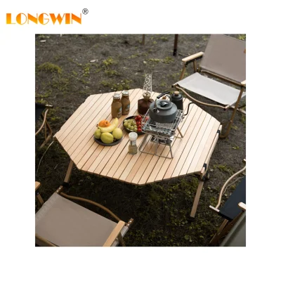 Silla de mesa con Parrilla Parrilla Parrilla portátil Fuego Pit Solar Lámpara plegable para la cena Picnic Camping Mesas al aire libre y. Sillas