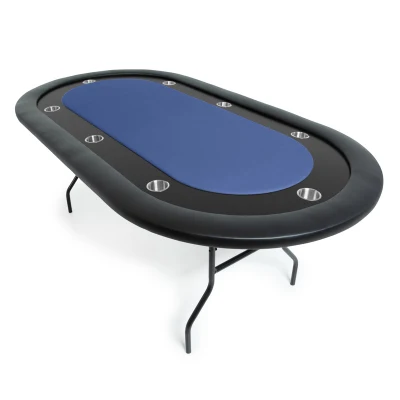  Mesa de póquer Texas Hold &prime;em plegable con riel acolchado de cuero 10 tablas de juego de jugadores