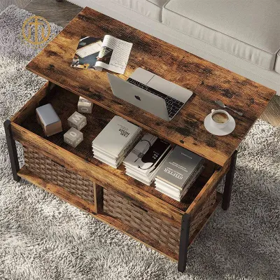  Mesa de comedor de madera plegable Super mesa de café de gran capacidad