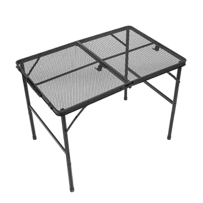 Nuevo Diseño 2 en 1 Picnic Barbacoa Grill cómoda empuñadura lateral regulable en altura en el exterior de aluminio plegable de barbacoa de mesa de camping
