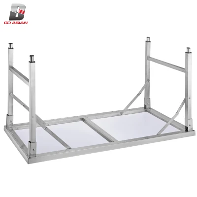  1400mm de acero inoxidable tubo cuadrado de la mesa de trabajo plegable