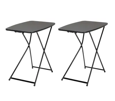  2 Pack Negro Gris regulable en altura de la actividad de la tabla de plegado Personal Camping