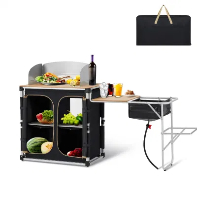  Organizador de almacenamiento Portable parabrisas Camping Camping lateral plegable de disipador de la tabla