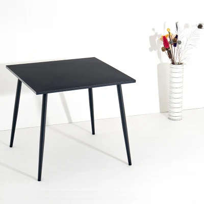 Del lado de la bandeja plegable Sofá Negro metal redonda pequeña mesa de café mesa de hierro té para exteriores e interiores