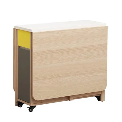 Mesa de comedor plegable de madera y silla plegable de ahorro de espacio de cocina, mesa de comedor