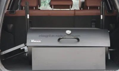 Barril de petróleo carbón de leña para barbacoa Barbacoa plegable mesa lateral