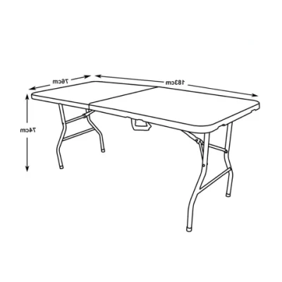 Al aire libre portátil plegable mesa abatible mesa de jardín de 6 pies de la Ronda de plástico blanco mesas y sillas para eventos parte plegables mesa