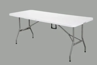 Blanco 4ft/5ft/6ft Mesa redonda plegable redonda para eventos al aire libre HDPE Tabla