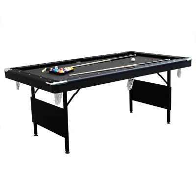 6ft Bg25 Mesa de billar de pata plegable con negro Tela de mesa