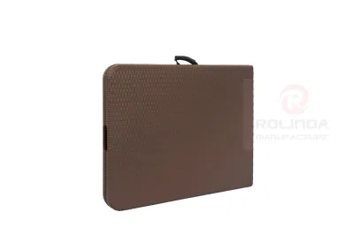  Rectángulo marrón oficina fija plegable mesa larga con el Metal