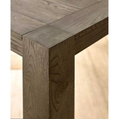 China fábrica suministro de alta calidad Turín Roble oscuro de madera grande Mesa de comedor extensible Sala de estar y mesa de restaurante clásicas