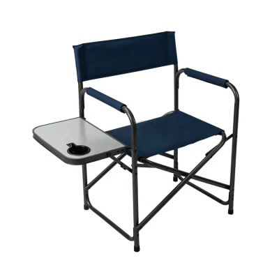  Silla de diseño silla de director de metal plegable al aire libre con mesa lateral