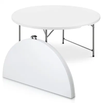  Heavy Duty 60 pulgadas Wedding Event Blanco plegable redondo plástico Mesa con asa