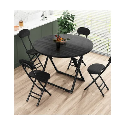  Pliega Ecrelic café mesas de madera plegable balcón extensible mesa plegable negro grande mesa de oficina con asientos