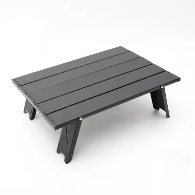  Comercio al por mayor de aleación de aluminio portable pequeño rollo de huevo Camping mesa de cocina ligera plegable