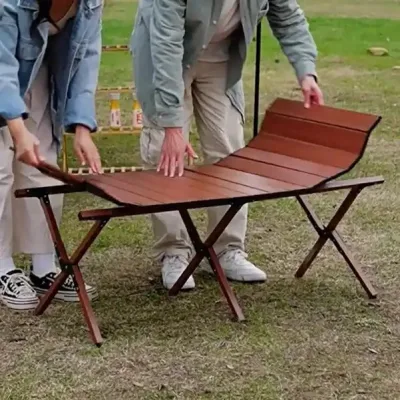  Almacenamiento portátil Mesa plegable de camping Jardín exterior Picnic Grill estable Tabla