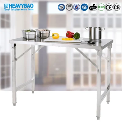  Heavybao cocina plegable portátil de acero inoxidable mesa de trabajo