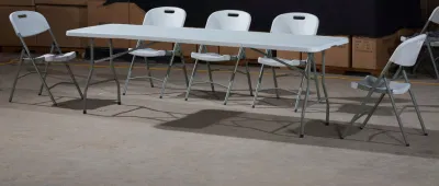 Tabla plegable de plástico rectangular de 8 pies, 244cm de longitud