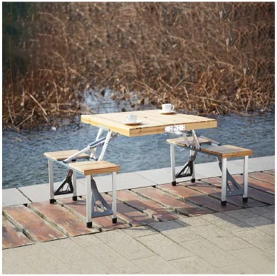 Mesa de picnic portátil de madera pequeña Mesas de camping plegables