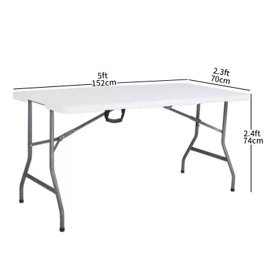 Encimeras de plástico al aire libre identificar la mesa de comedor de 5 pies de Cocina Mesa plegable para banquetes, fiestas, picnics, barbacoas y camping