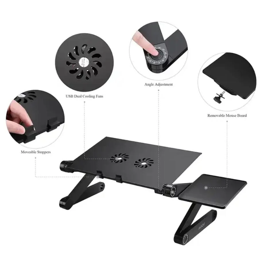 Hot Sale Laptop Stands Folding Adjustable Portable Computer Table with Mouse Pad