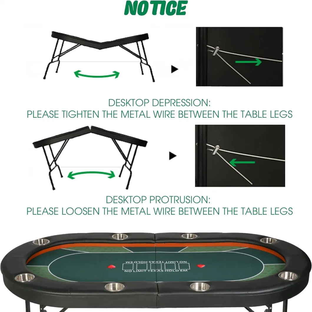 84 Inch Deluxe Folding Poker Table with Folding Steel Leg