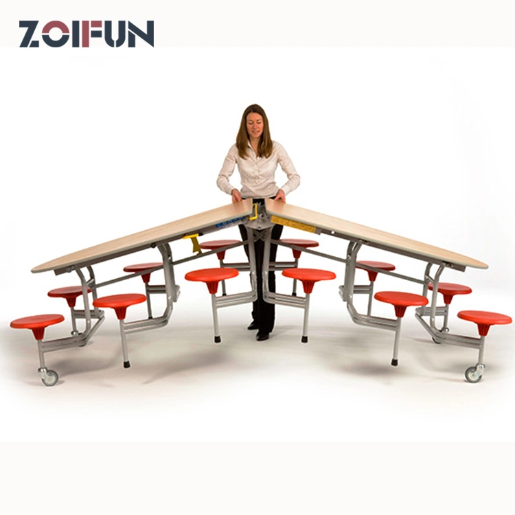 High Quality Mobile Metal Frame School Dining Room Canteen Folding Table and Chair