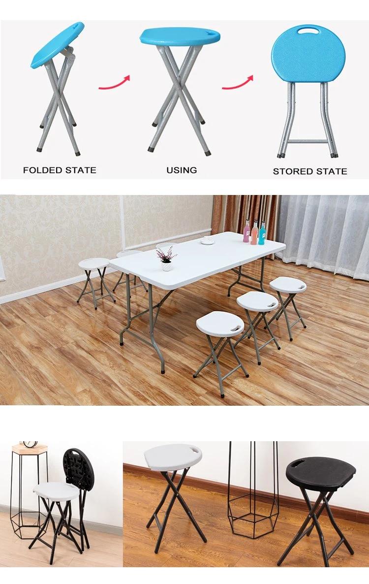 Round Folding Tables for Restaurant 10 Seater Folded Dining Plastic Table Fan Back Chair