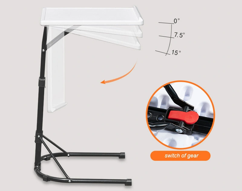 Portable Adjustable TV Tray Table with 3 Heights and 3 Angles