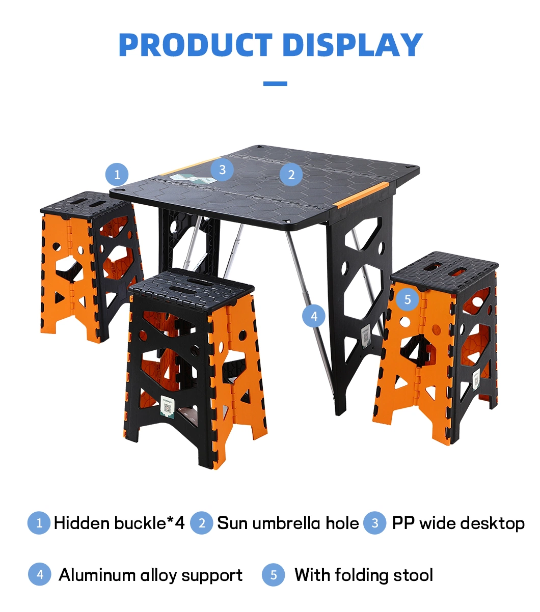 Bubule PP Portable Foldable Folding Table Desk Camping Outdoor Picnic Furniture