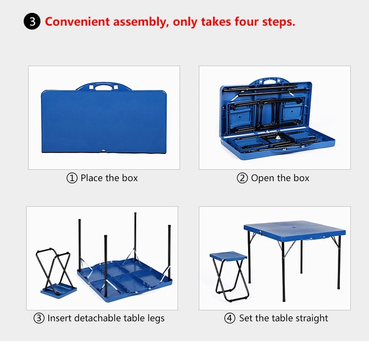 Outdoor Plastic Folding Table 4 Foot Portable