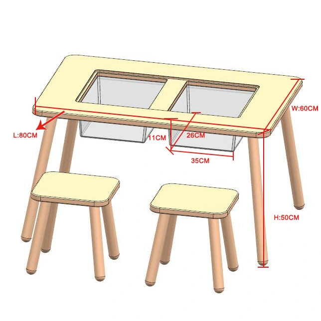 Kids Children Wooden Table and Chair Set Furniture