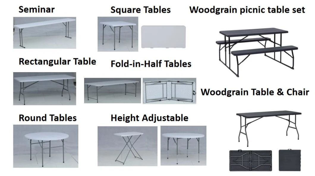 Heavy Duty Home 34inch Square Plastic Folding Table