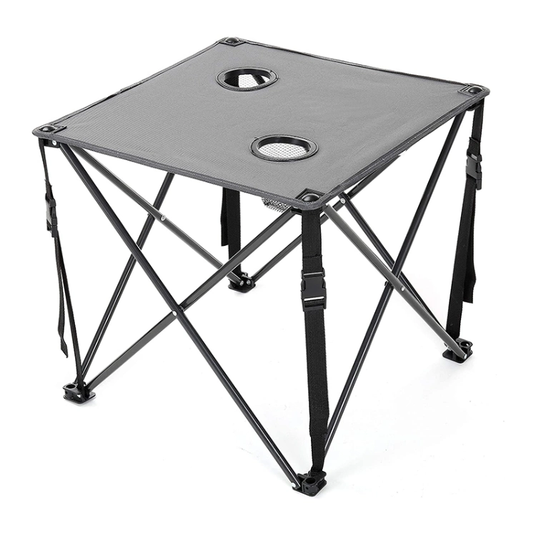 Outdoor Heavy Duty Portable Folding with 2 Cup Holders Camping Picnic Lightweight Square Side Table