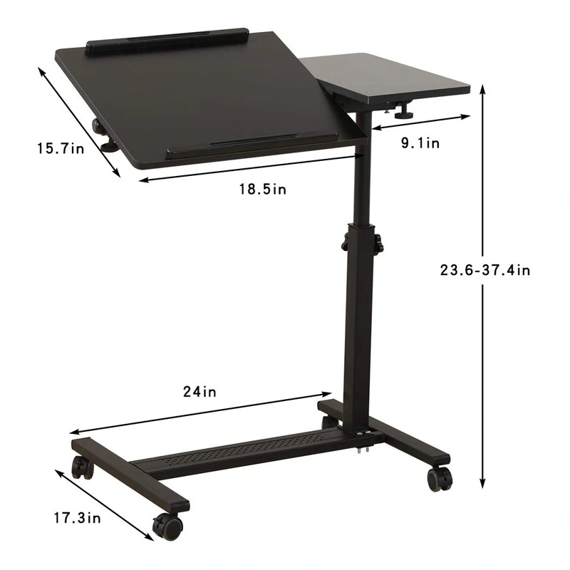 Portable Metal Folding Laptop Notebook Sofa Bed Desk Trolley Computer Desktop Folding Adjustable Height Laptop Stand Roll Table