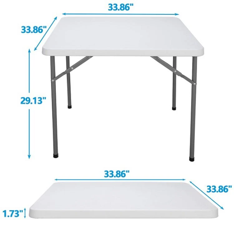 Outdoor 4 Seaters Square Foldable Plastic Picnic Folding Table