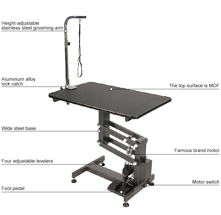 Hayeapet-Pink Electric Folding Grooming Table Height Adjustable for Hairdressing in Pet Salon